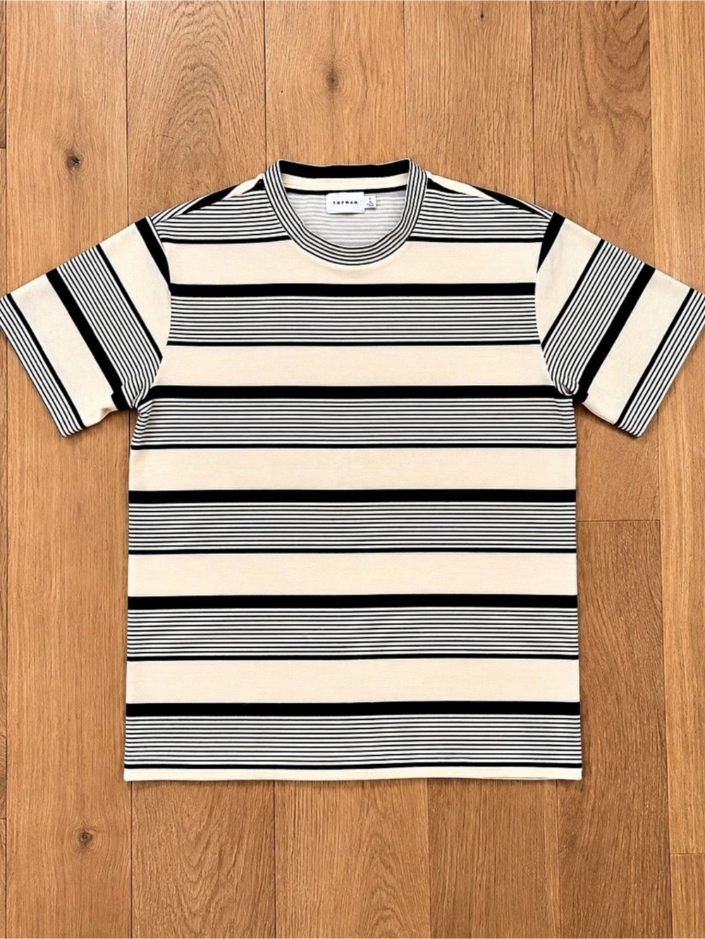 Topman Men's Striped Short Sleeve Tee Size Large